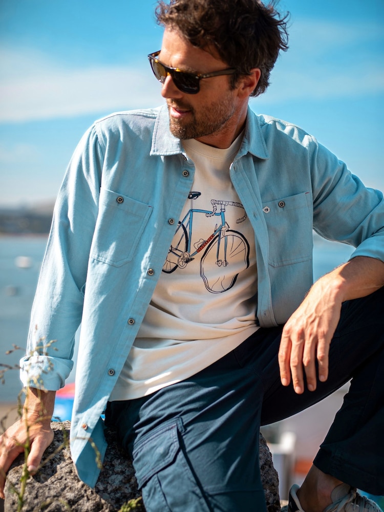 Brakeburn Natural Light Seagul 100% Cotton T-Shirt - Image 2 of 6