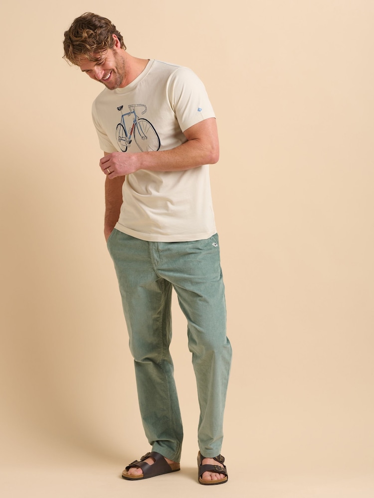 Brakeburn Natural Light Seagul 100% Cotton T-Shirt - Image 6 of 6