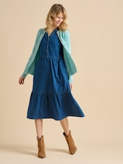 Brakeburn Blue Frill Neck Cardigan - Image 3 of 5