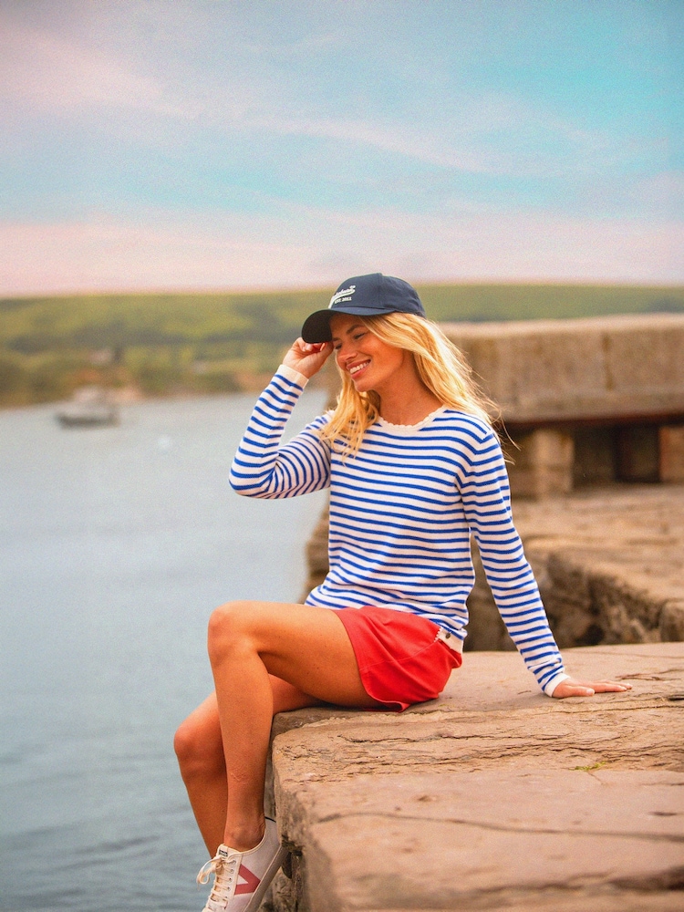 Brakeburn Blue Scallop Neck Knitted Jumper - Image 1 of 6