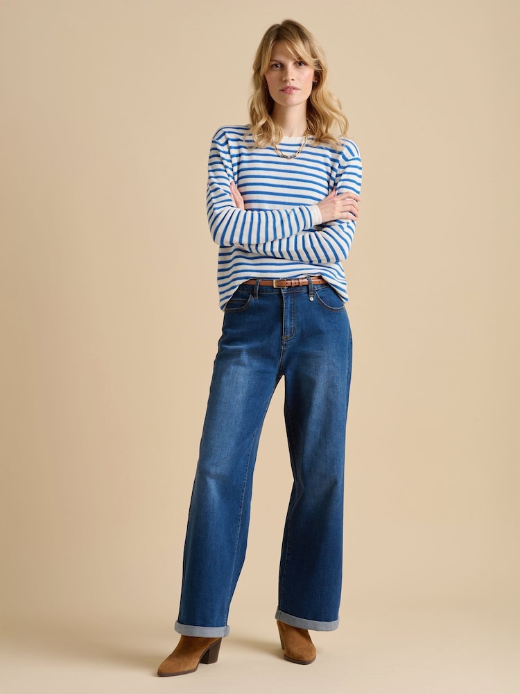 Brakeburn Blue Scallop Neck Knitted Jumper - Image 2 of 6