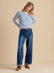 Brakeburn Blue Scallop Neck Knitted Jumper - Image 6 of 6