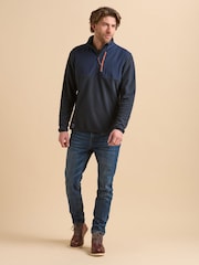 Brakeburn Blue Quarter Zip Micro Fleece - Image 1 of 5