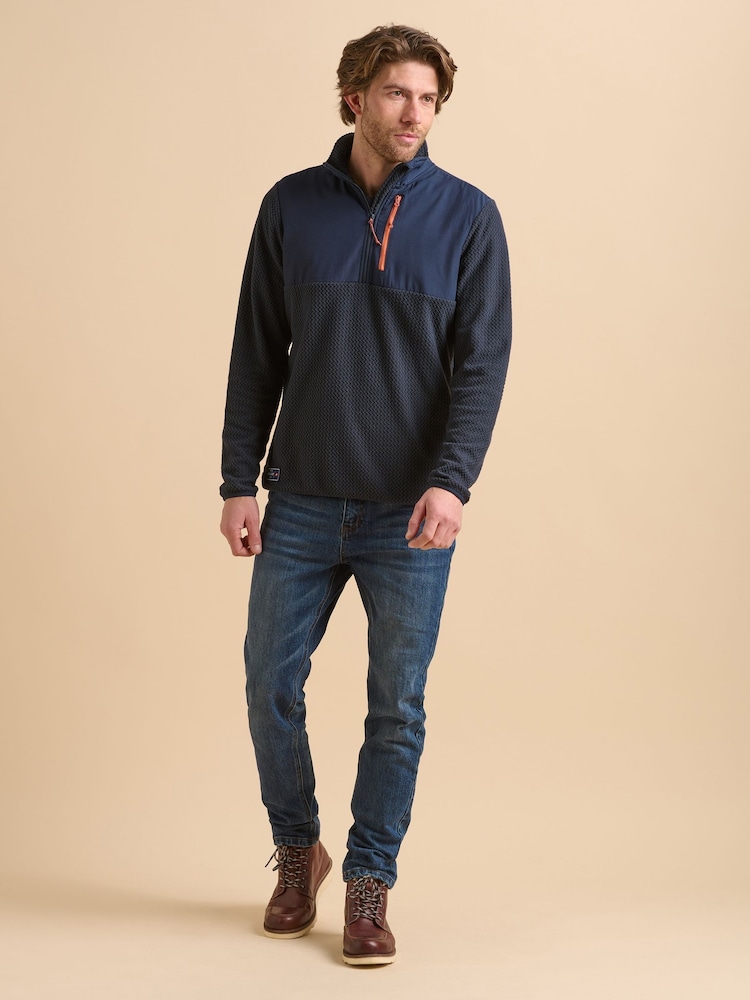 Brakeburn Blue Quarter Zip Micro Fleece - Image 1 of 5