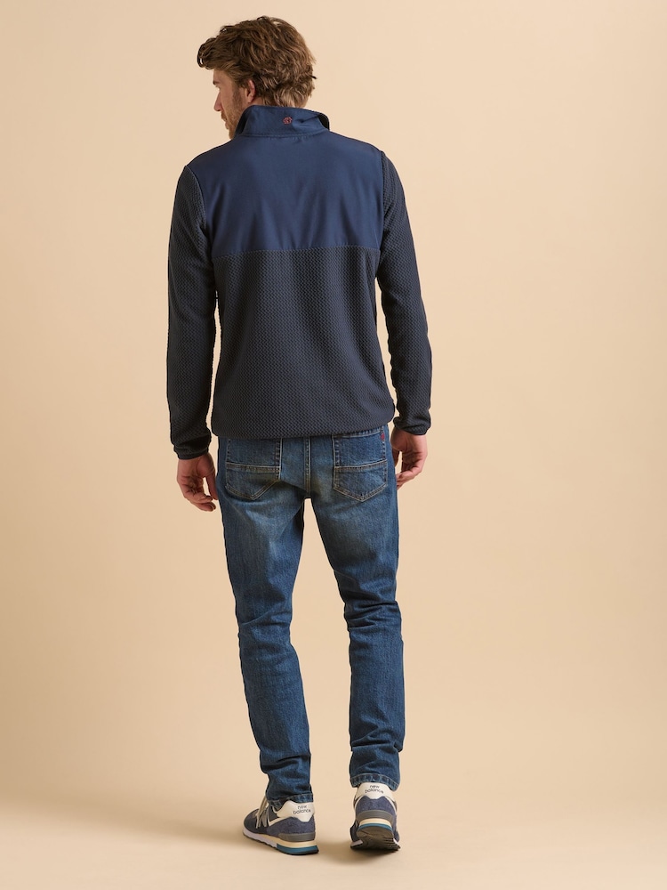 Brakeburn Blue Quarter Zip Micro Fleece - Image 2 of 5