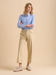 Brakeburn Natural Ankle Crop Wide Leg Trousers - Image 1 of 6