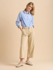 Brakeburn Natural Ankle Crop Wide Leg Trousers - Image 3 of 6