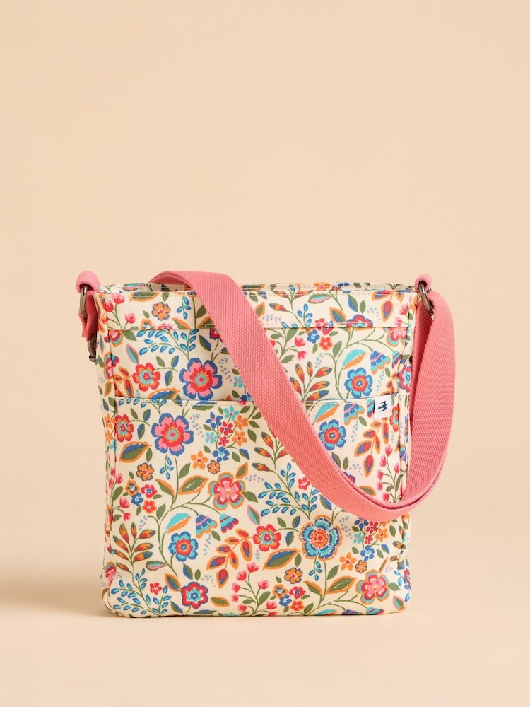 Brakeburn Pink Secret Garden Cross-Body 100% Cotton Bag - Image 2 of 4
