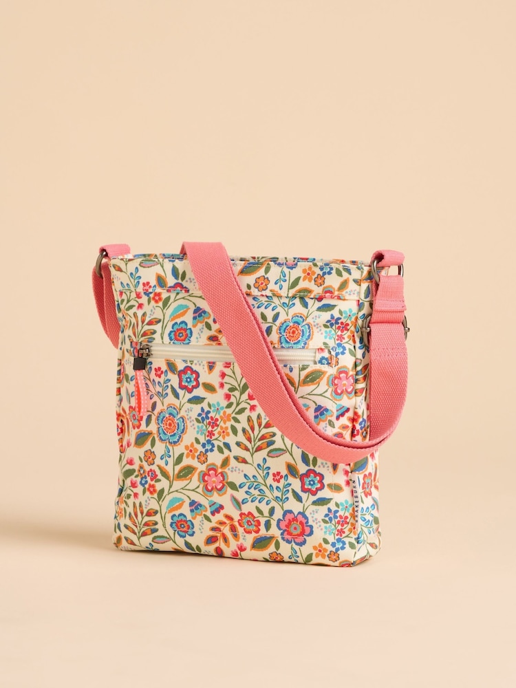 Brakeburn Pink Secret Garden Cross-Body 100% Cotton Bag - Image 4 of 4