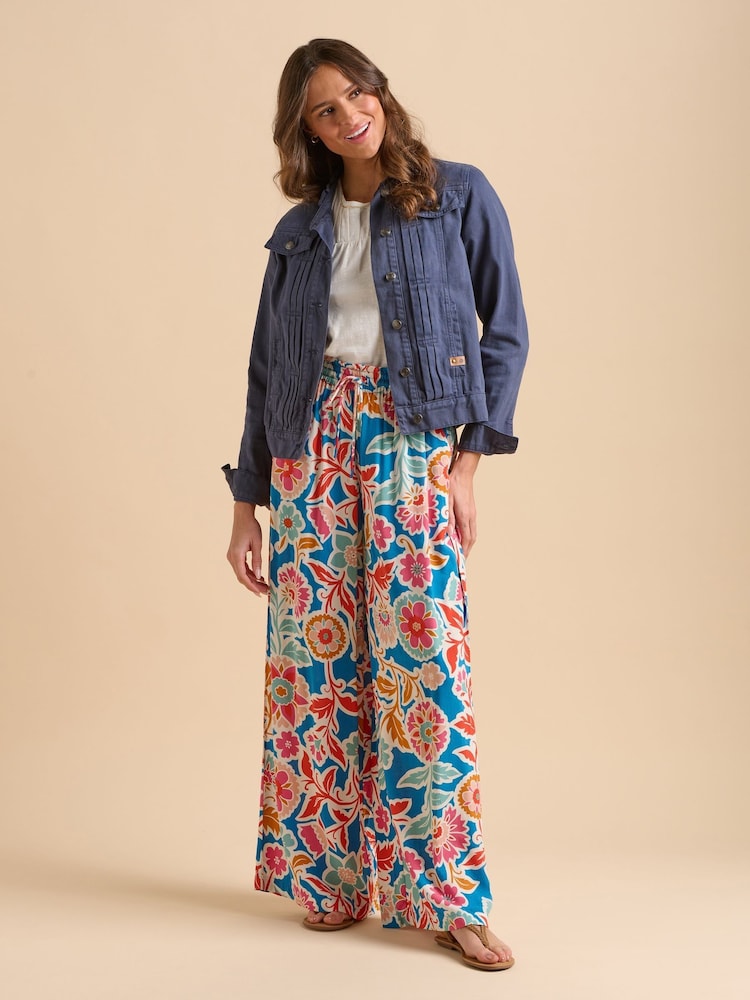 Brakeburn Blue Ruffle Neck Jacket - Image 1 of 6