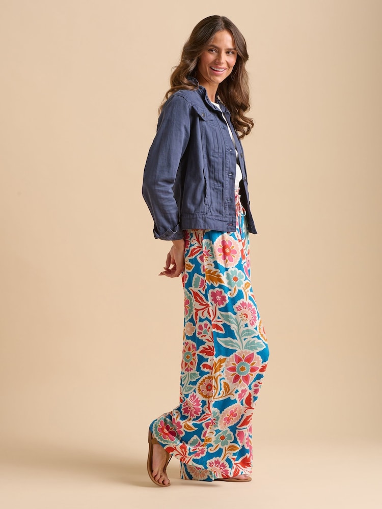 Brakeburn Blue Ruffle Neck Jacket - Image 4 of 6
