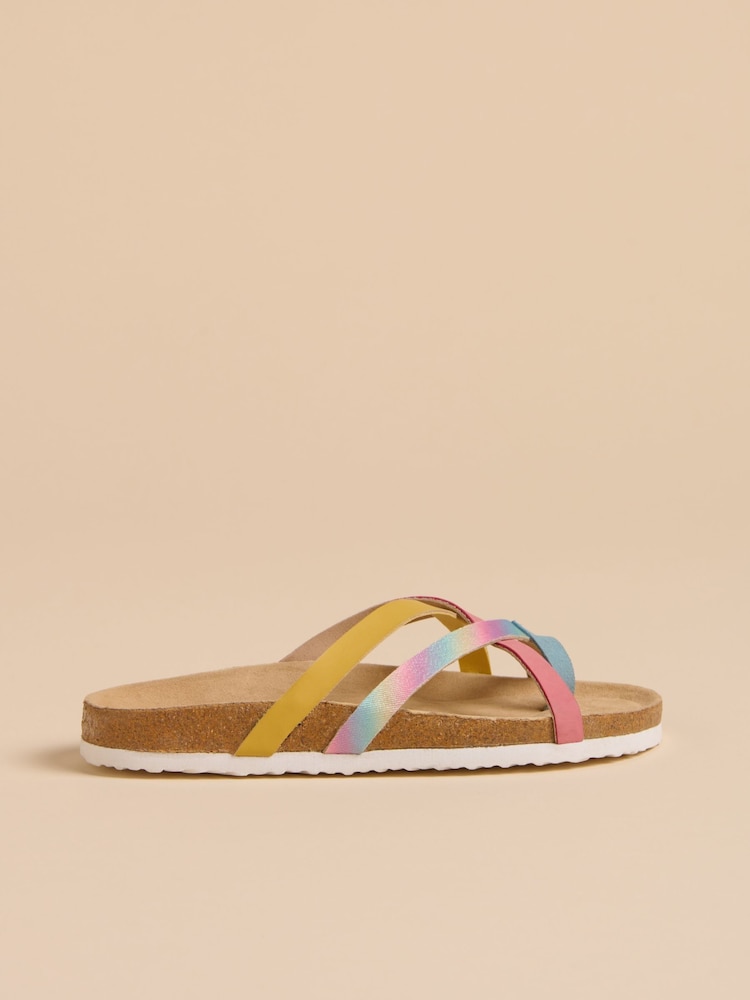 Brakeburn Brown Light Zebra Multi Strap Sandals - Image 1 of 4