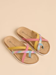 Brakeburn Brown Light Zebra Multi Strap Sandals - Image 3 of 4