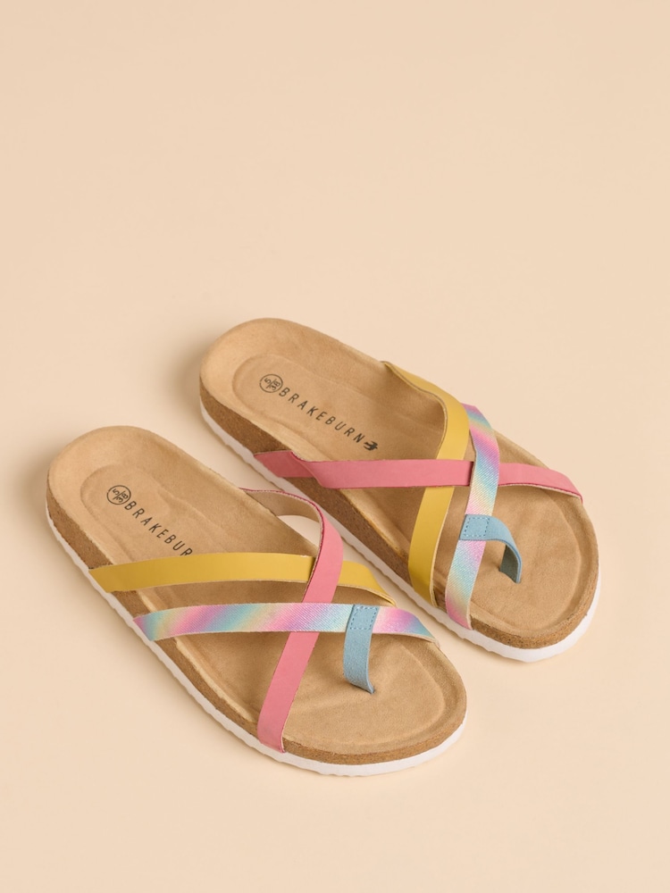 Brakeburn Brown Light Zebra Multi Strap Sandals - Image 3 of 4