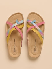 Brakeburn Brown Light Zebra Multi Strap Sandals - Image 4 of 4