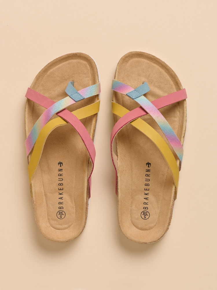 Brakeburn Brown Light Zebra Multi Strap Sandals - Image 4 of 4