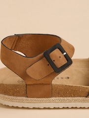 Brakeburn Brown Leopard Print Spot Ankle Strap Sandals - Image 4 of 4