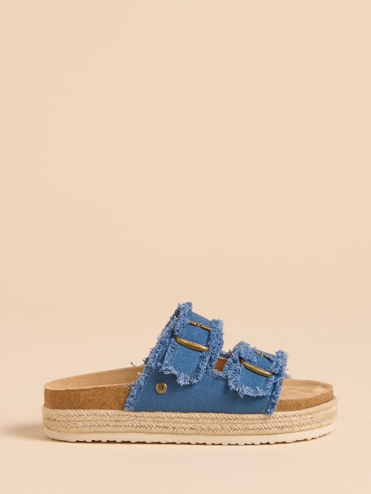 Brakeburn Blue Denim Platform Sandals - Image 1 of 4