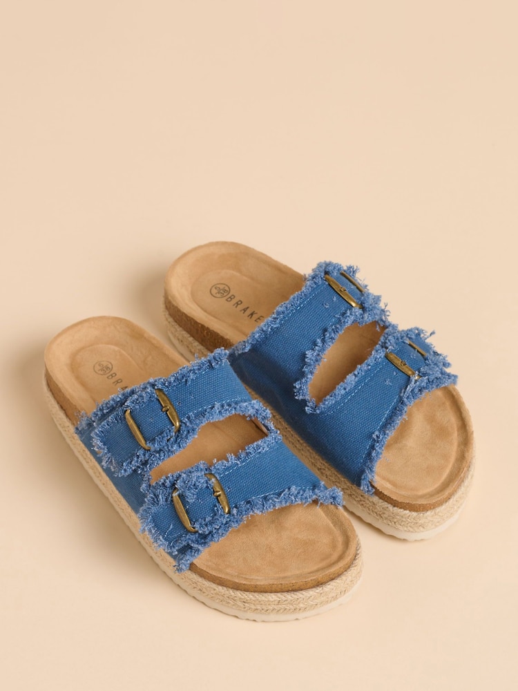 Brakeburn Blue Denim Platform Sandals - Image 2 of 4