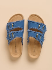 Brakeburn Blue Denim Platform Sandals - Image 3 of 4