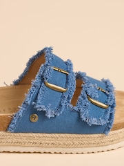 Brakeburn Blue Denim Platform Sandals - Image 4 of 4