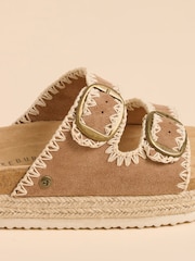 Brakeburn Brown Denim Platform Sandals - Image 2 of 4