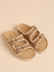 Brakeburn Brown Denim Platform Sandals - Image 3 of 4