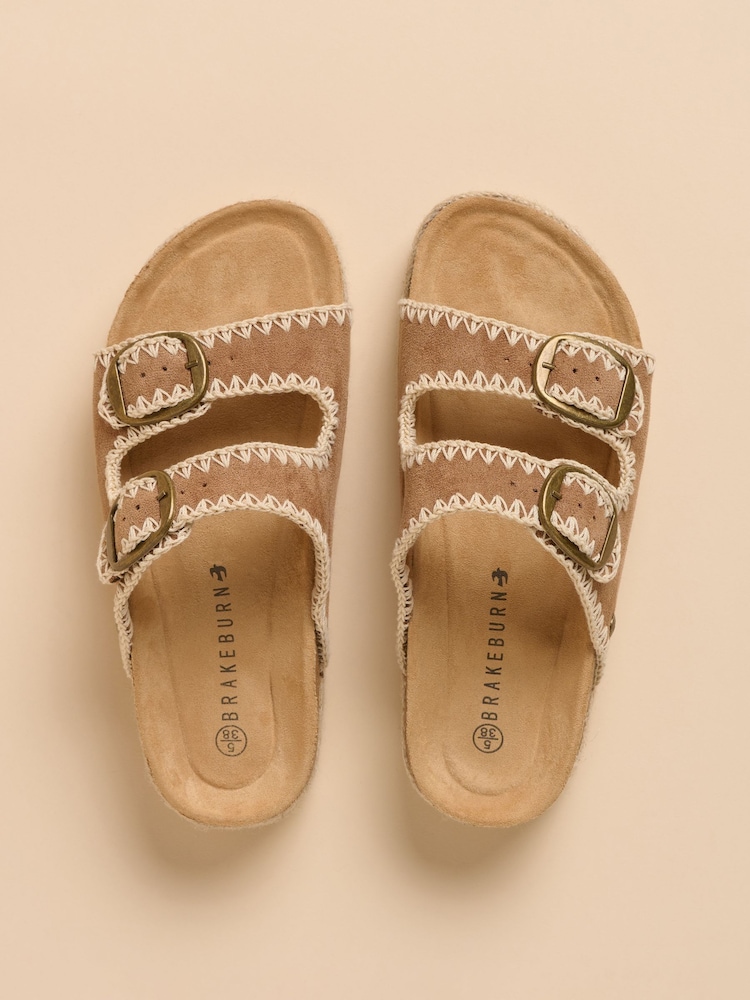 Brakeburn Brown Denim Platform Sandals - Image 4 of 4