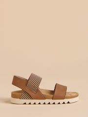 Brakeburn Brown Stripe Sandals - Image 1 of 4