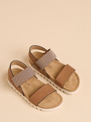 Brakeburn Brown Stripe Sandals - Image 2 of 4