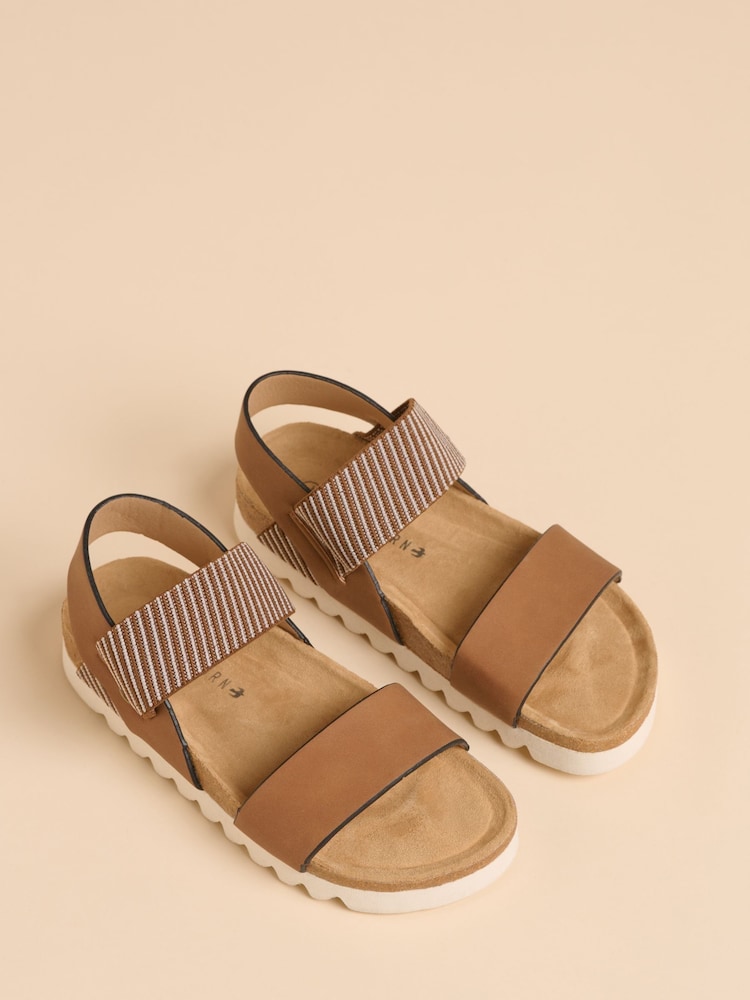 Brakeburn Brown Stripe Sandals - Image 2 of 4