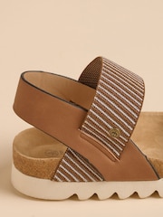 Brakeburn Brown Stripe Sandals - Image 4 of 4