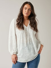 Evans Curve Burnout Print Top - Image 1 of 5