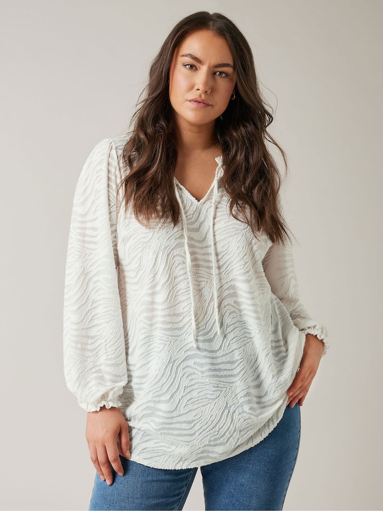 Evans Curve Burnout Print Top - Image 1 of 5