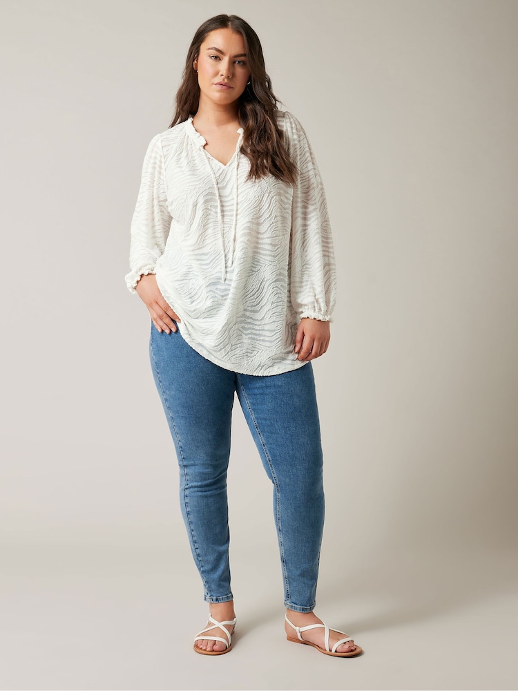 Evans Curve Burnout Print Top - Image 2 of 5