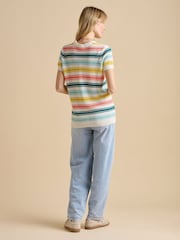 Brakeburn Cream Classic Stripe Knitted T-Shirt - Image 2 of 5