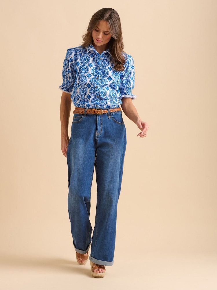 Brakeburn Blue Wide Leg Jeans - Image 1 of 6