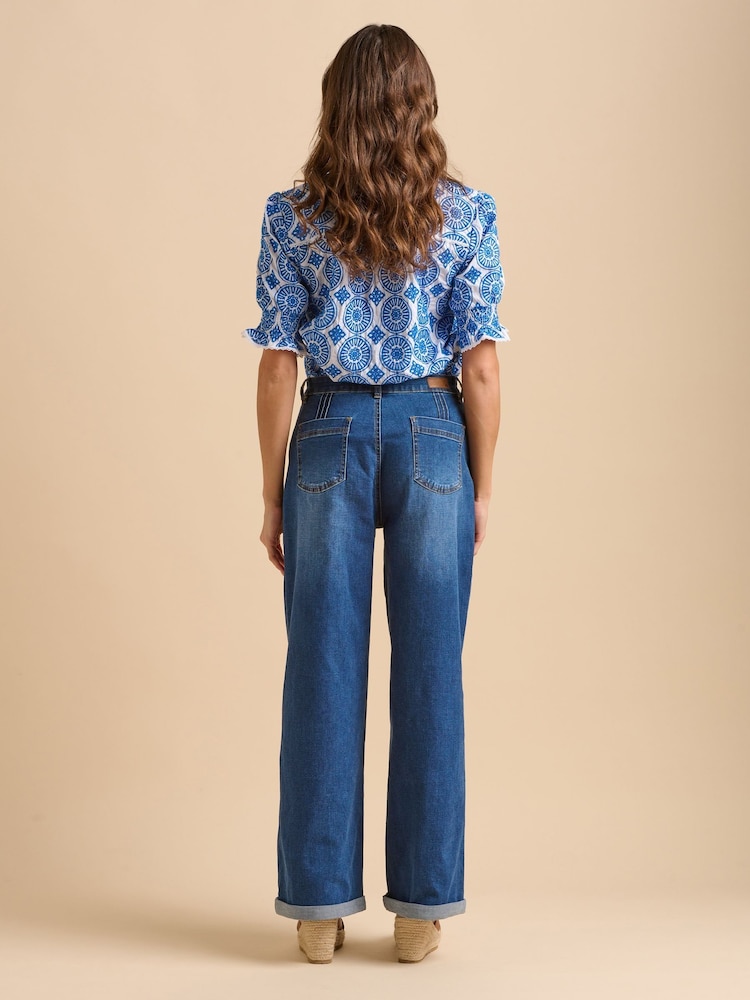 Brakeburn Blue Wide Leg Jeans - Image 2 of 6