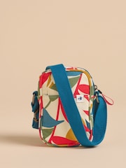 Brakeburn Blue Small Falling Leaves 100% Cotton Cross-Body Bag - Image 2 of 4