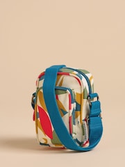 Brakeburn Blue Small Falling Leaves 100% Cotton Cross-Body Bag - Image 4 of 4