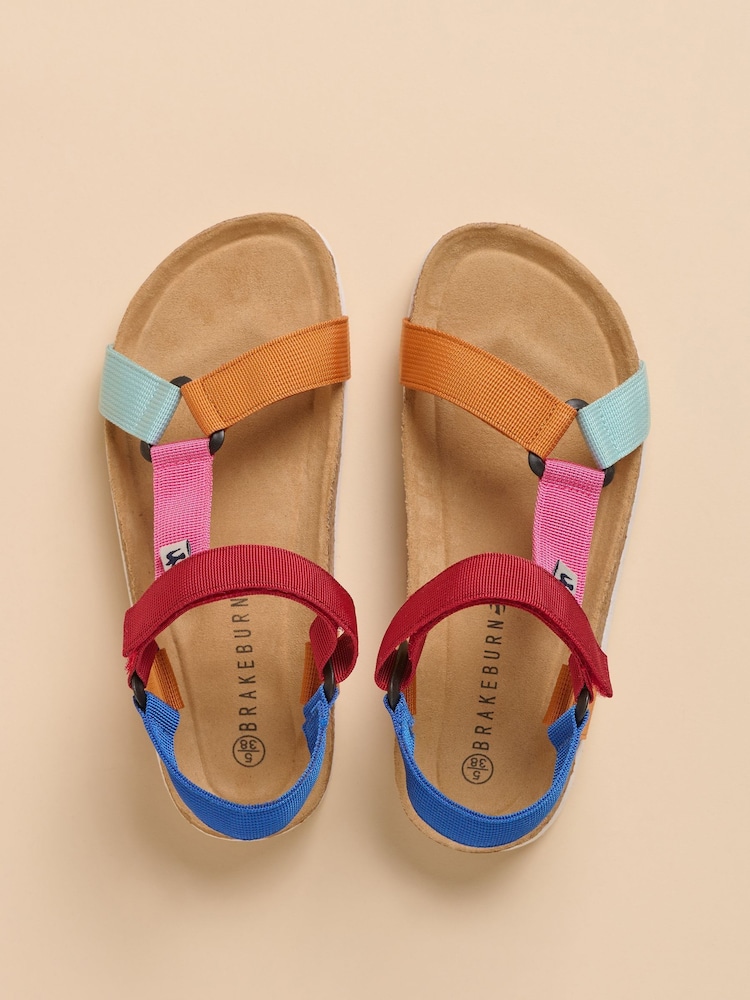 Brakeburn Brown Playful Webbing Strap Sandals - Image 3 of 4