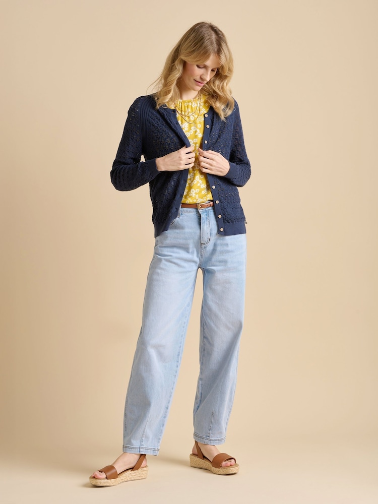 Brakeburn Blue Pointelle Cardigan - Image 1 of 5