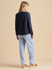 Brakeburn Blue Pointelle Cardigan - Image 2 of 5