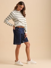 Brakeburn Blue Wide Leg Denim Shorts - Image 5 of 6