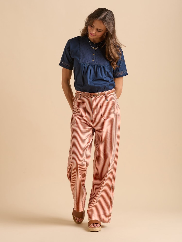 Brakeburn Orange Stripe Straight Leg Jeans - Image 2 of 6