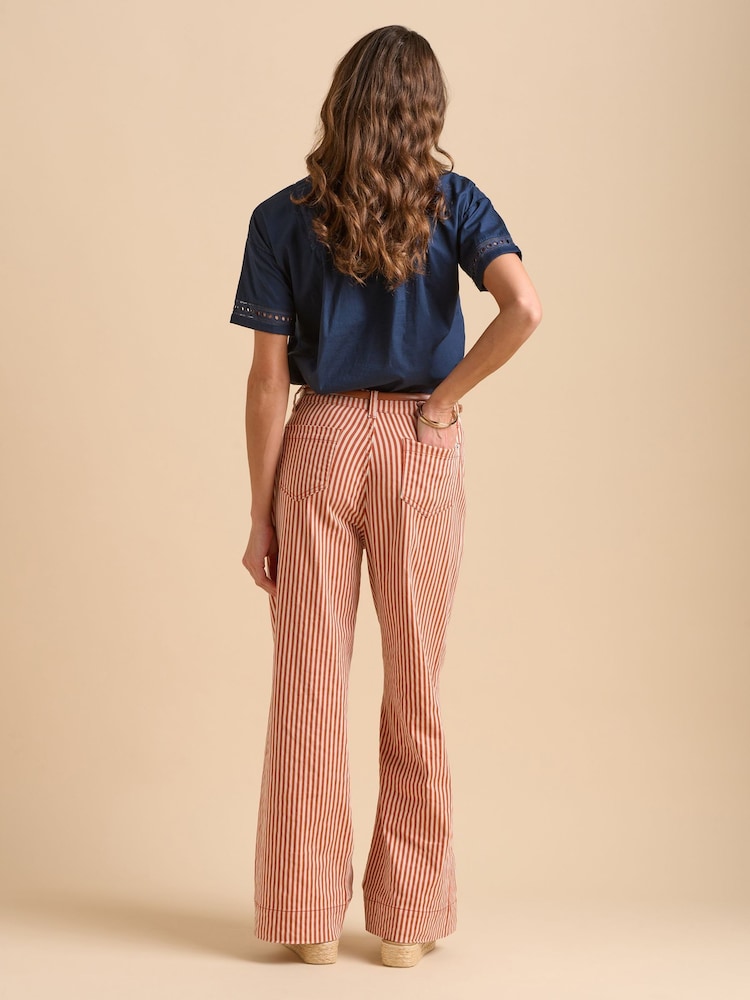Brakeburn Orange Stripe Straight Leg Jeans - Image 3 of 6