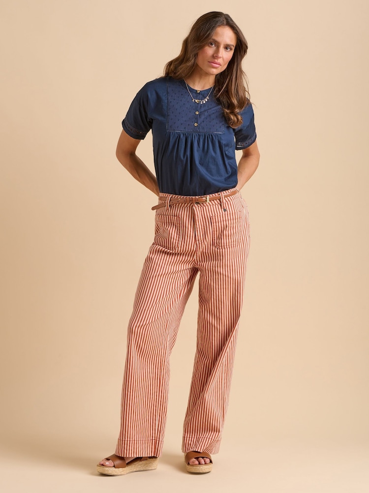 Brakeburn Orange Stripe Straight Leg Jeans - Image 4 of 6