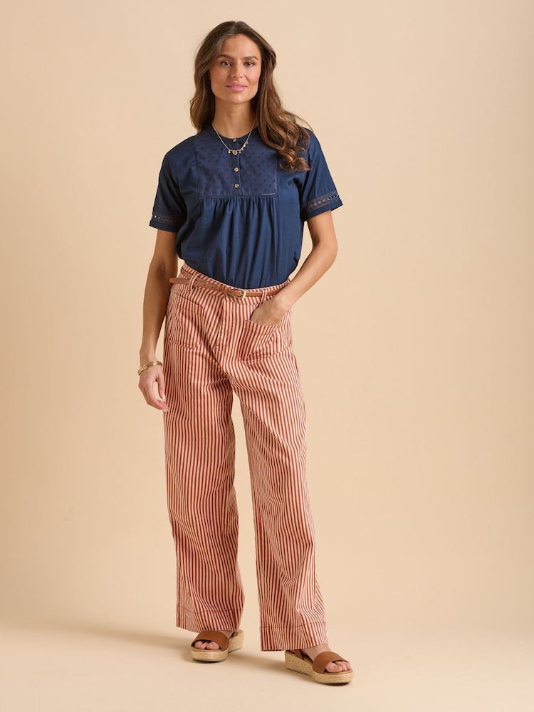 Brakeburn Orange Stripe Straight Leg Jeans - Image 5 of 6