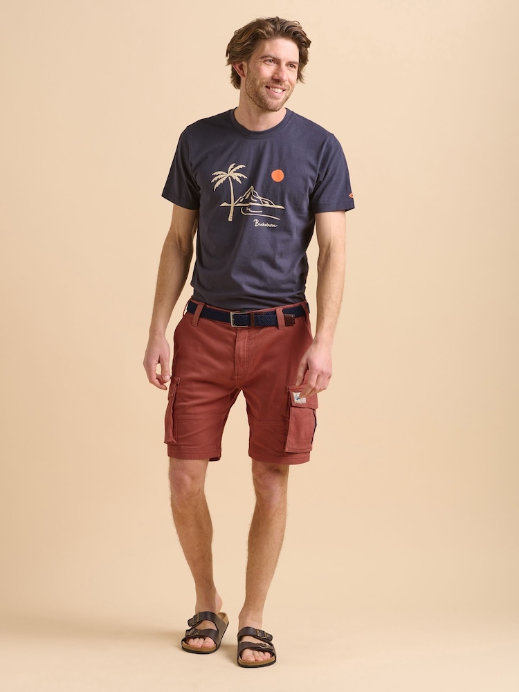 Brakeburn Red Cargo Shorts - Image 1 of 5