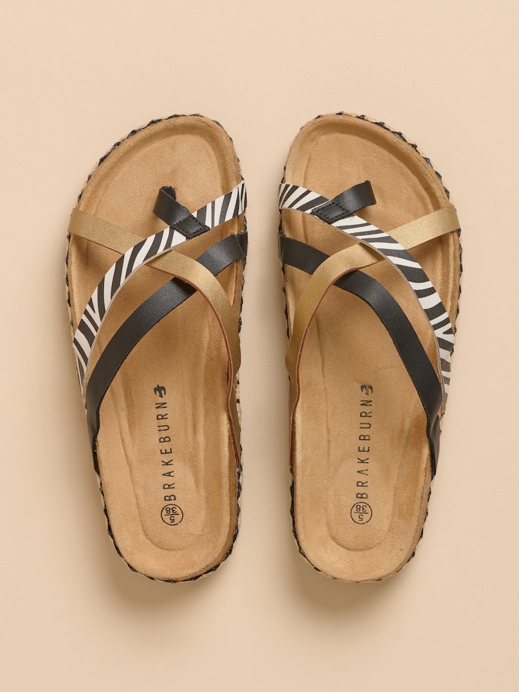 Castanho - Sandálias Brakeburn Zebra com várias alças - Imagem 2 de 4